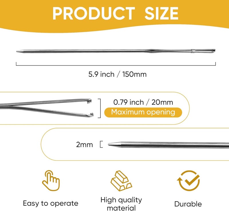 ALLCLEAN 1Pcs Sewing Leather Shoe Lace Plus Needles Manual Lacing Threading Single Prong Steel Needle LeatherCraft Tool Handmade Leather Needles for Hand Stitching-Stainless Steel Lacing Needles - Image 2